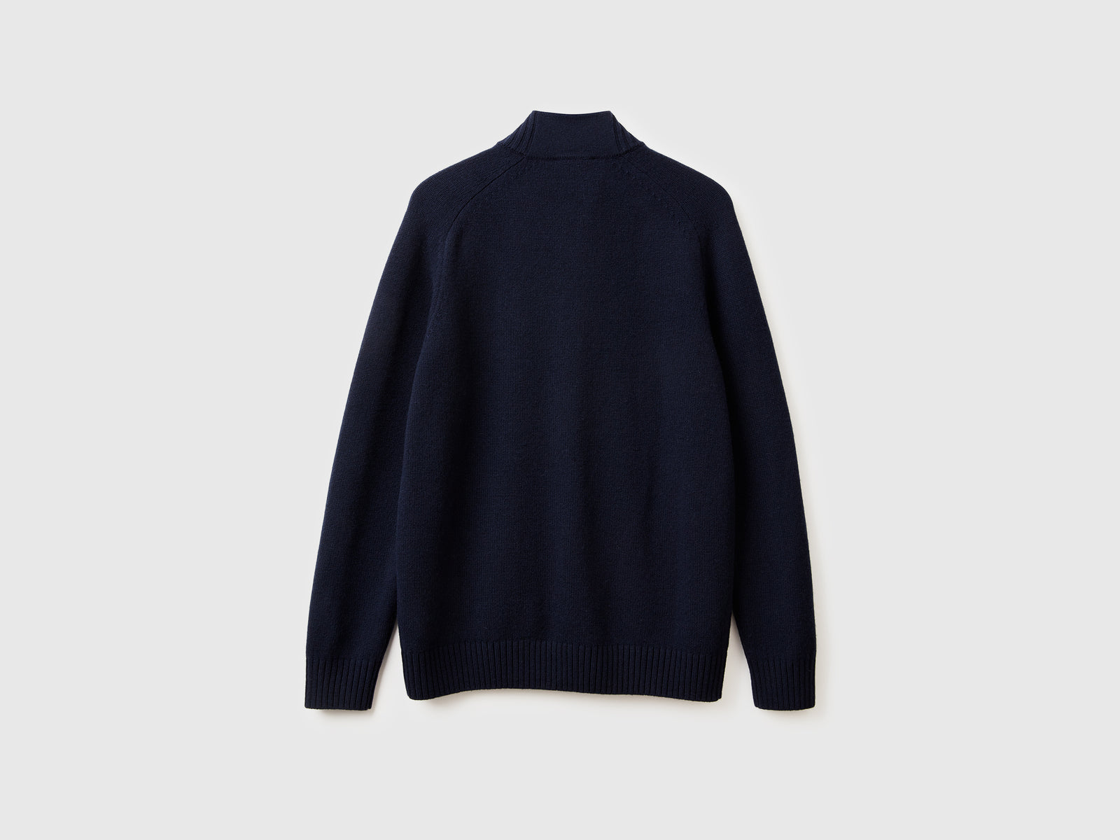 Cardigan con zip in pura lana Merino da uomo blu scuro 2 | Benetton Outlet