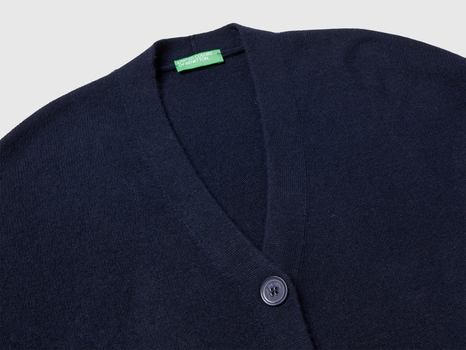Cardigan over fit in misto lana da donna blu scuro 3 | Benetton Outlet