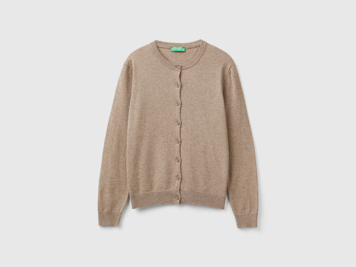 Cardigan mélange in misto lana e cashmere