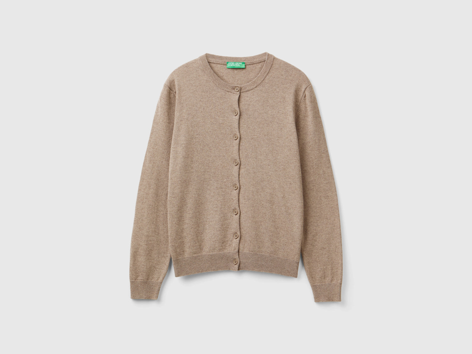 Cardigan mélange in misto lana e cashmere da donna marrone | Benetton Outlet