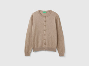 Cardigan mélange in misto lana e cashmere