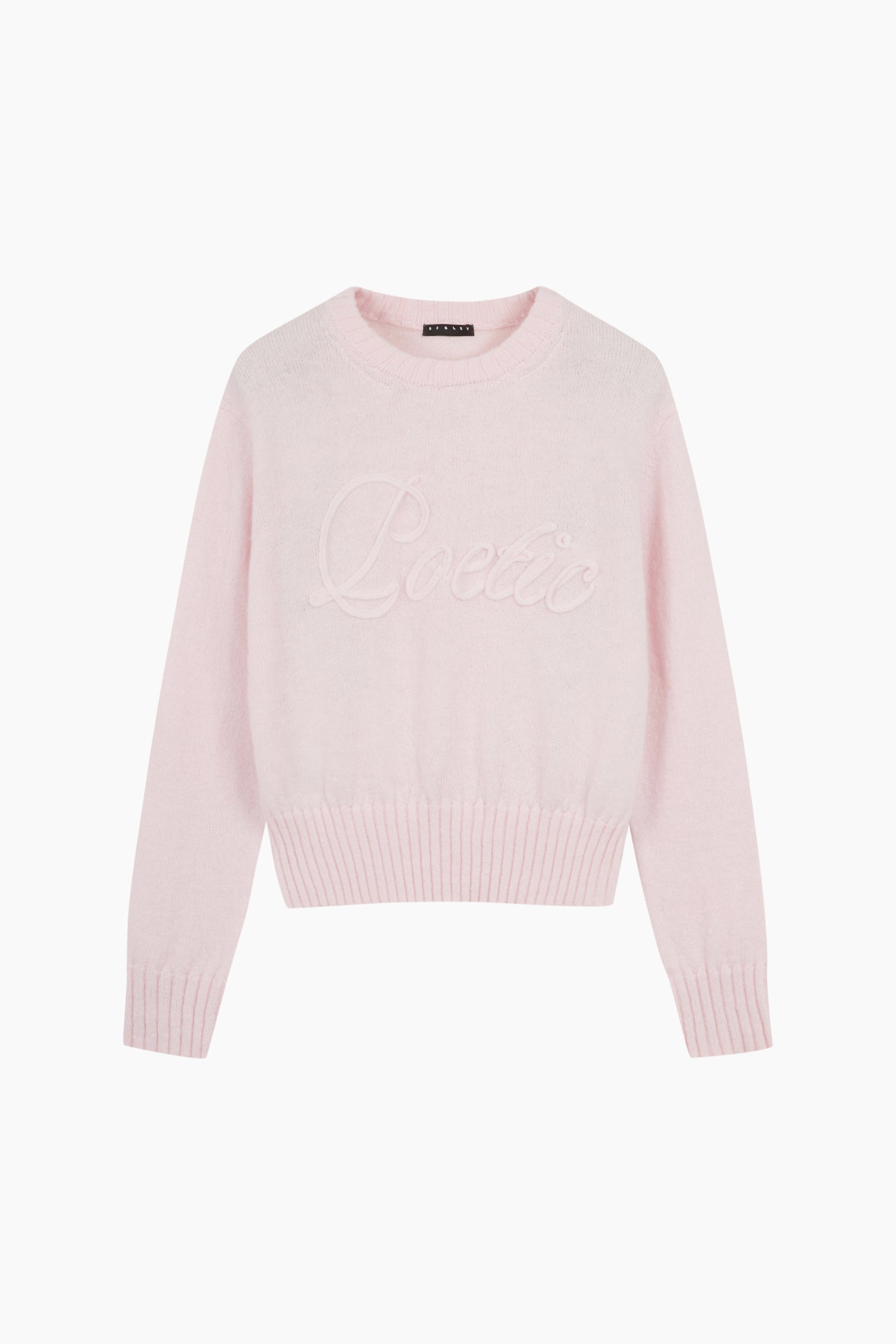 Maglia con intarsio lettering da donna rosa tenue | Sisley Outlet