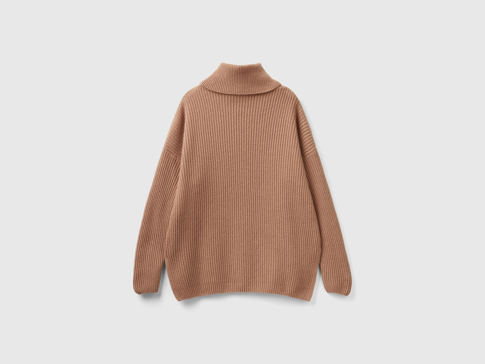 Dolcevita con collo ampio da donna cammello 2 | Benetton Outlet