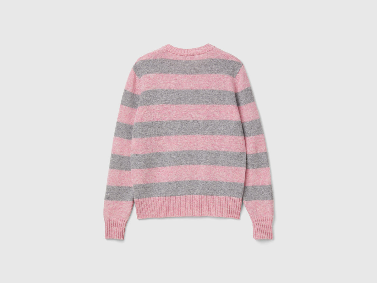 Cardigan a righe in pura lana Shetland