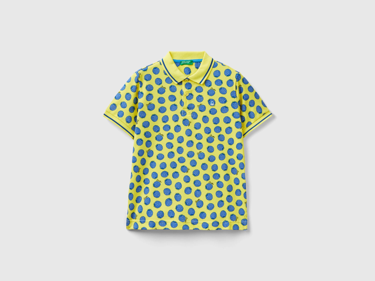 Polo con pattern more da bambino giallo | Benetton Outlet