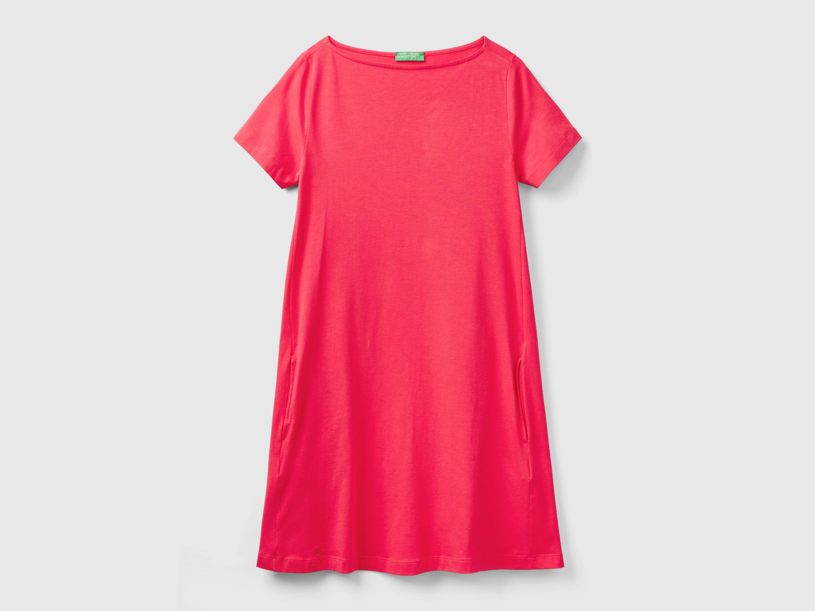 Abito corto svasato da donna fucsia | Benetton Outlet