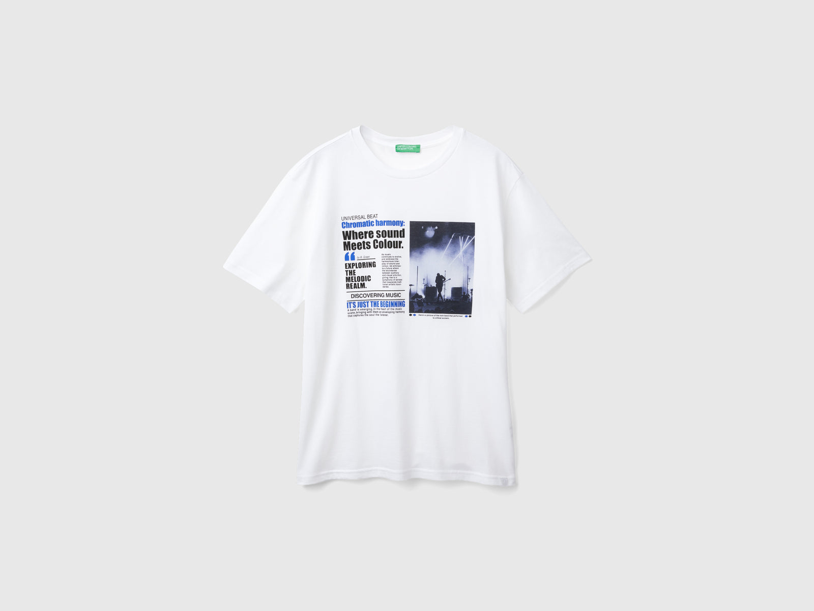 T-shirt con stampa fotografica da uomo bianco | Benetton Outlet