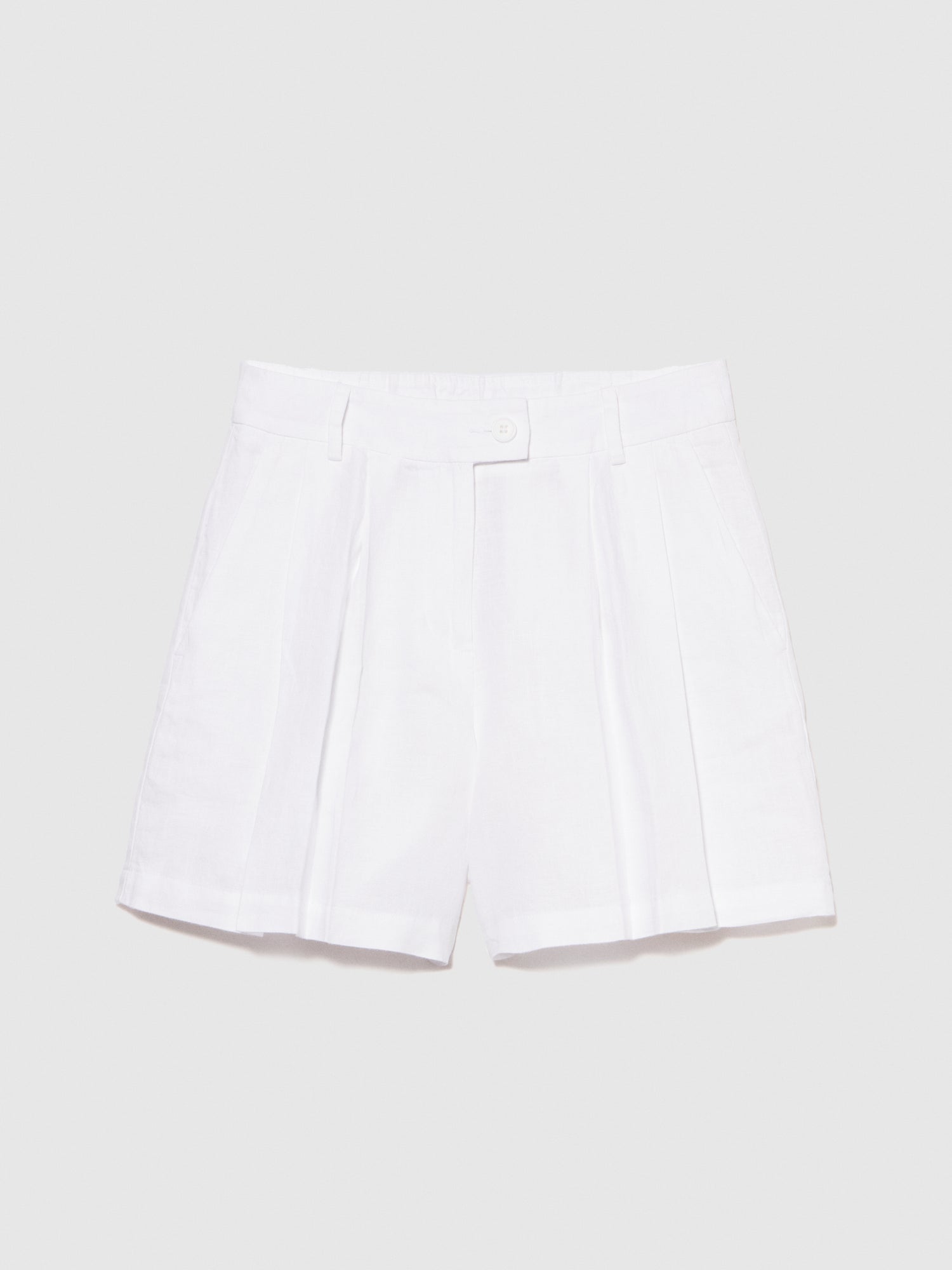 Shorts 100% lino da donna bianco | Sisley Outlet