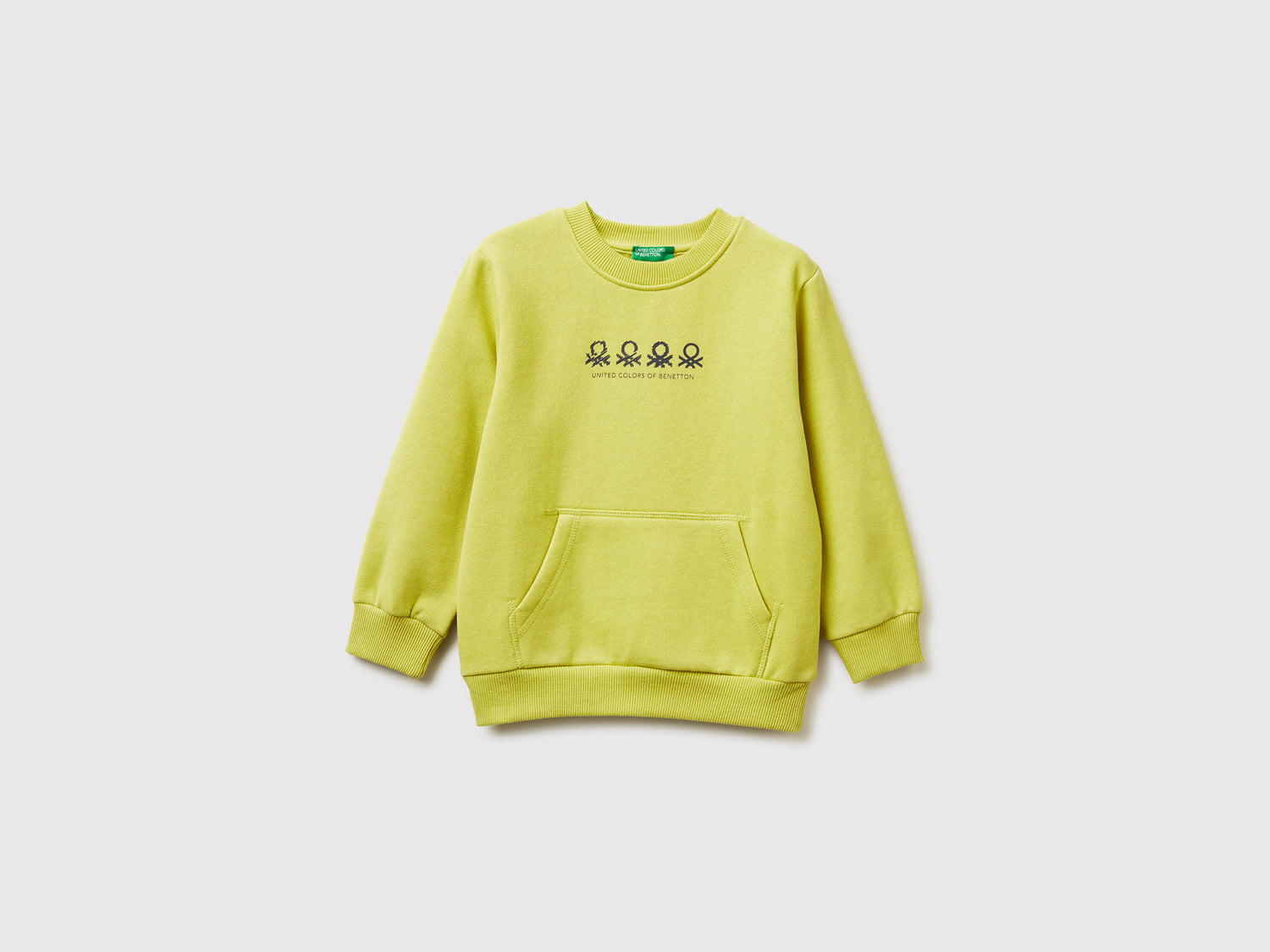 Calda felpa con tasca a marsupio da bimbo giallo | Benetton Outlet