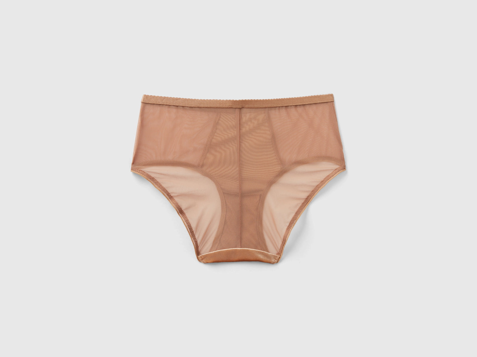 Slip fianco alto in velour da donna cammello 2 | Benetton Outlet