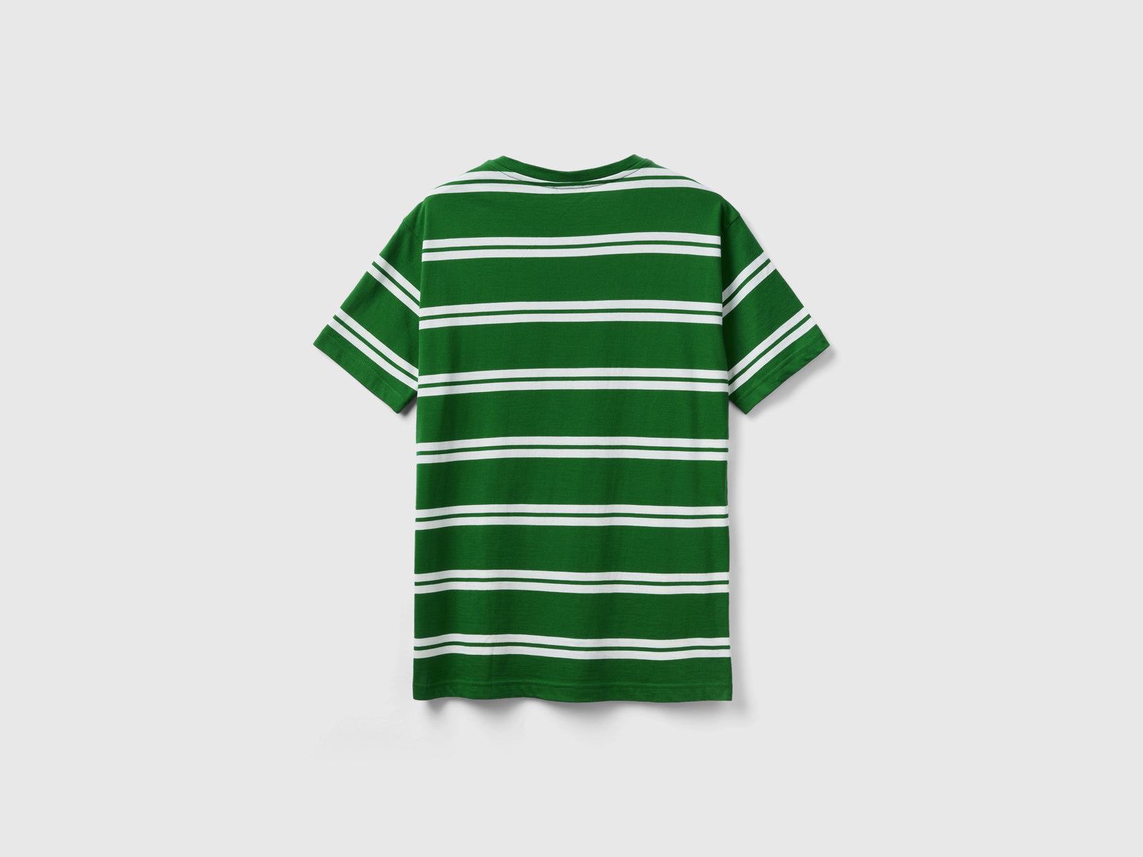 T-shirt manica corta a righe da uomo verde 2 | Benetton Outlet