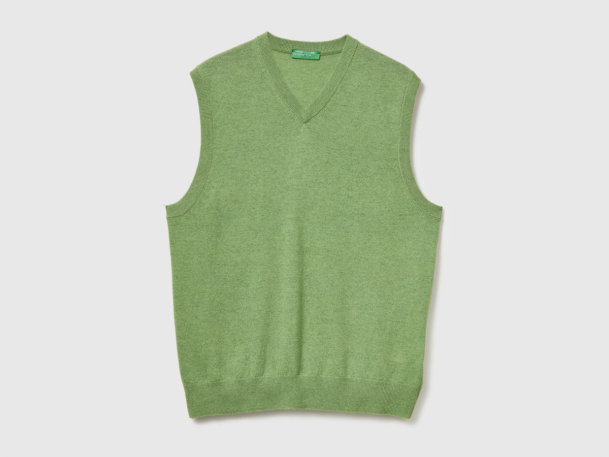 Gilet mélange in pura lana Merino