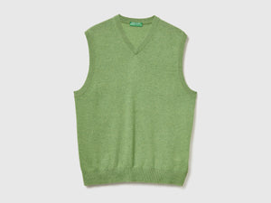 Gilet mélange in pura lana Merino