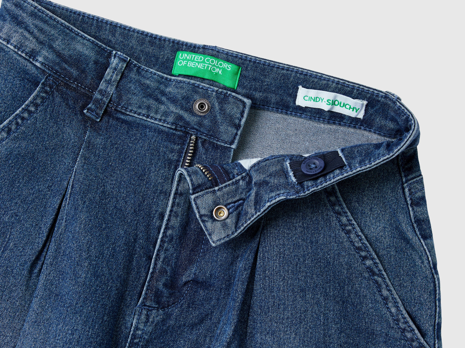 Jeans slouchy fit da bambina blu 3 | Benetton Outlet