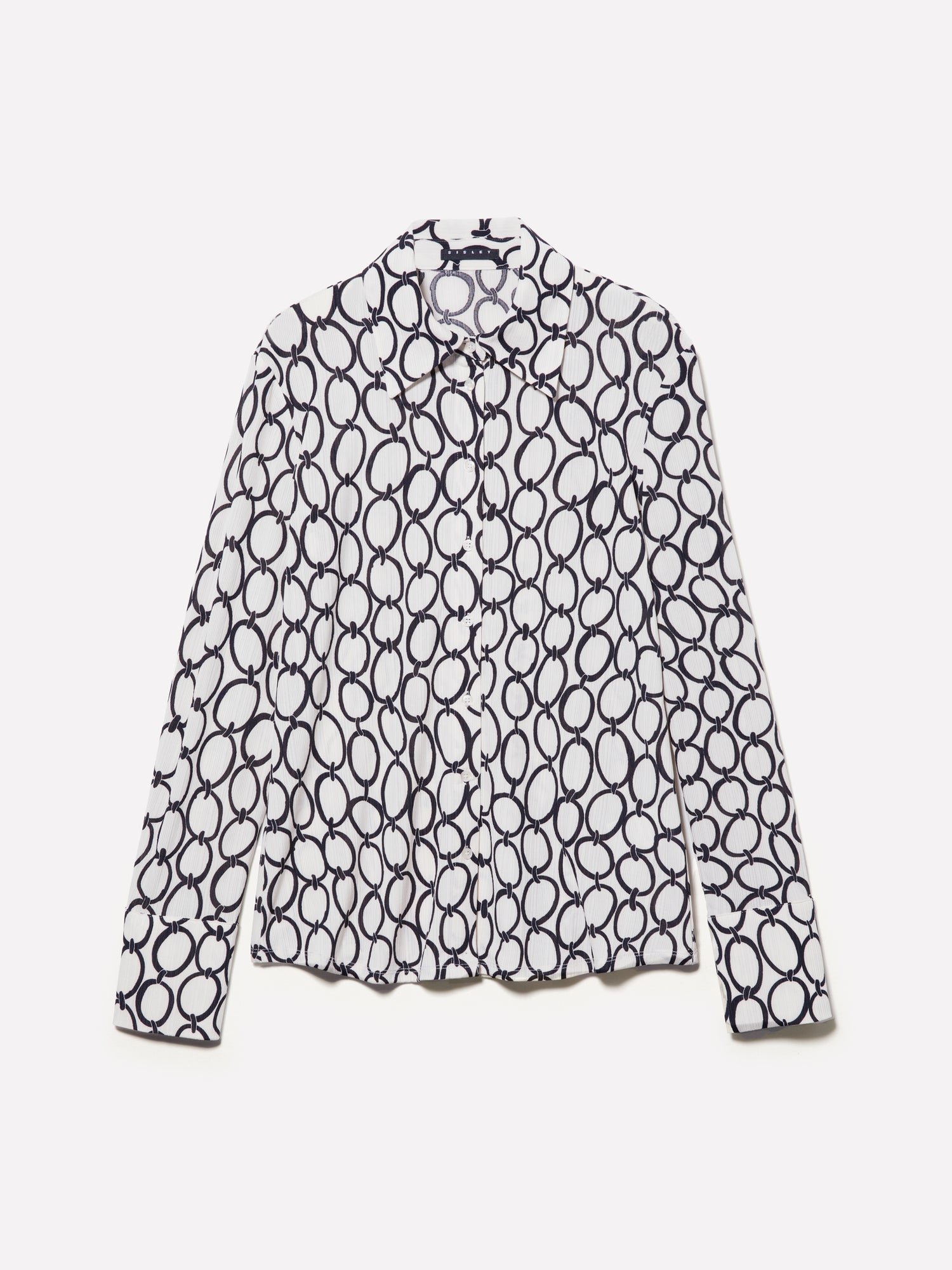 Camicia a costine stampata da donna bianco panna | Sisley Outlet