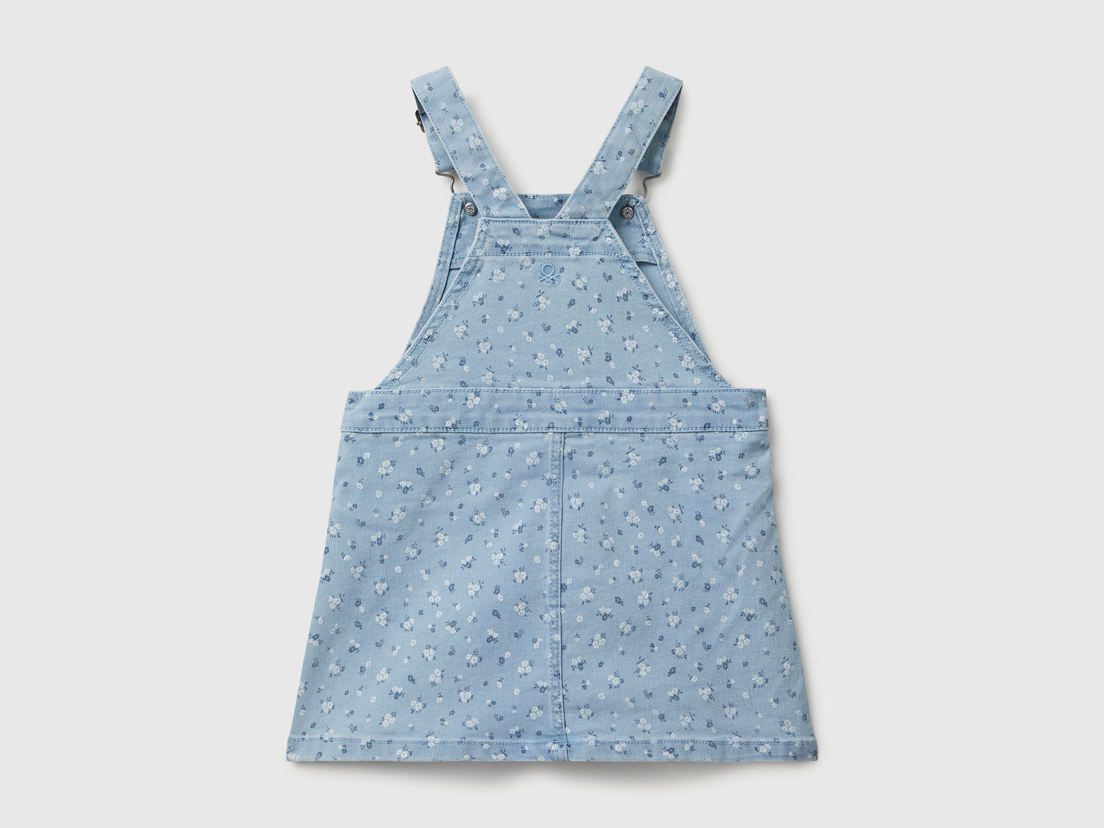 Gonna salopette a fiori da bimba azzurro 2 | Benetton Outlet