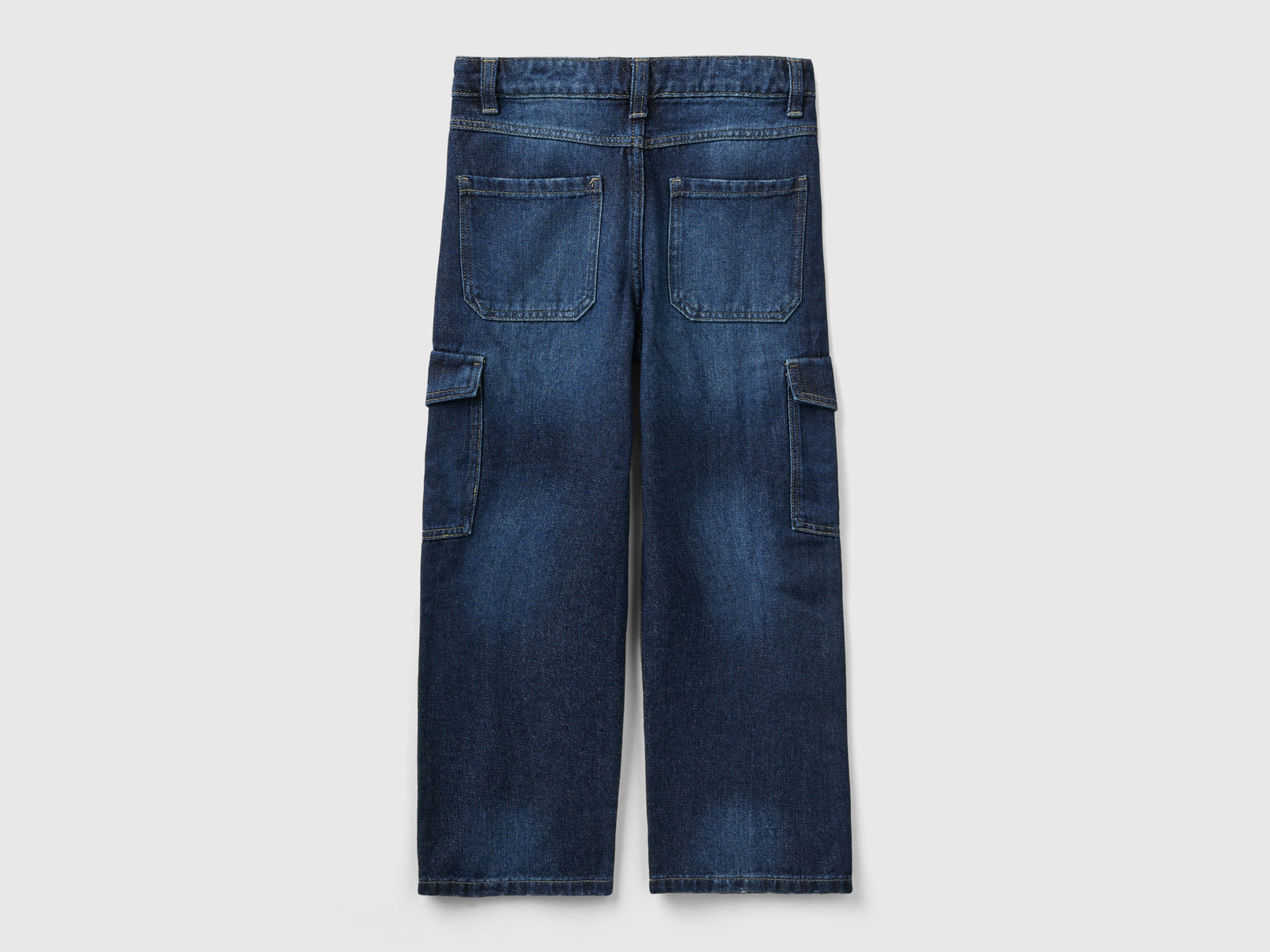 Jeans cargo in denim da bambina blu 2 | Benetton Outlet
