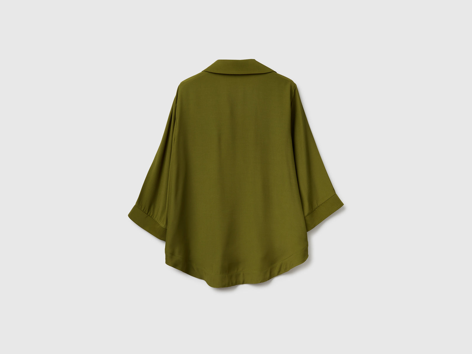 Blusa ampia 100% viscosa da donna verde militare 2 | Benetton Outlet