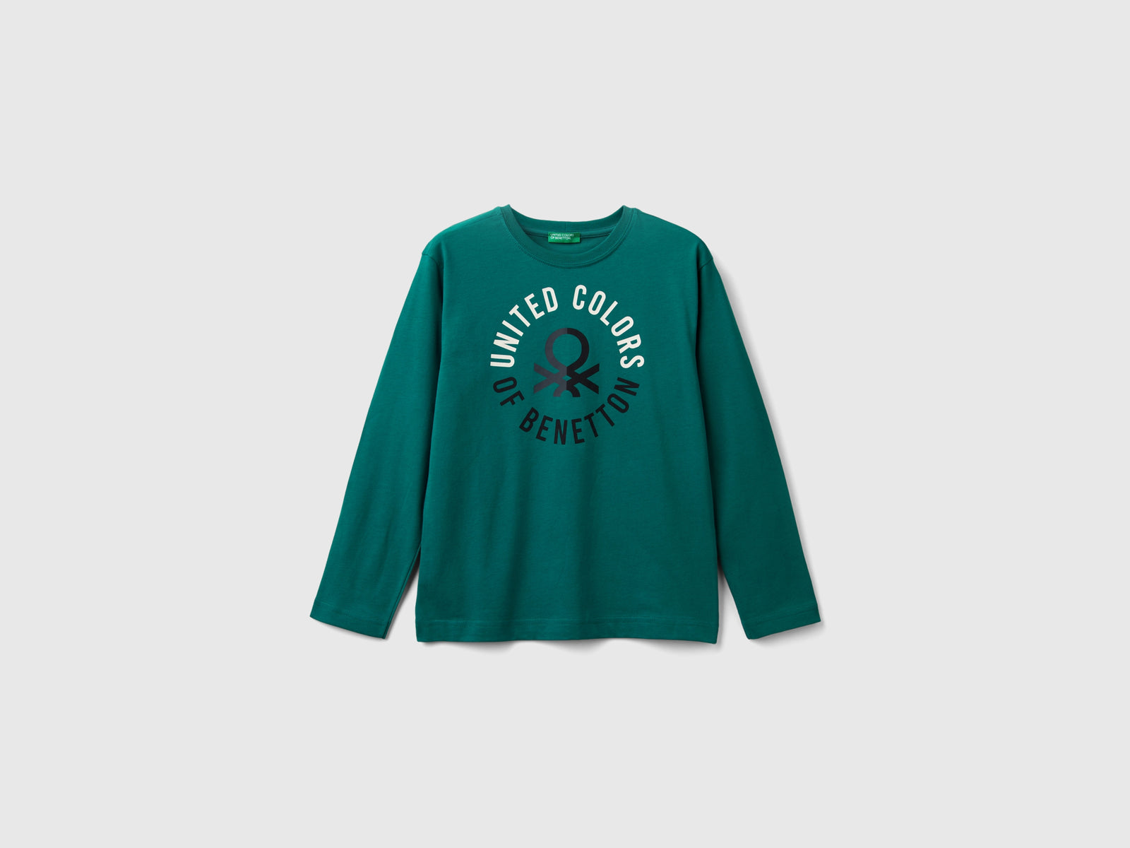 Calda maglietta con stampa logo da bambino verde scuro | Benetton Outlet