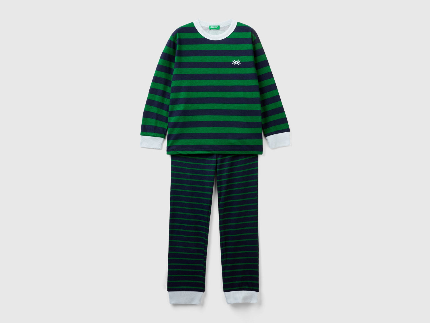 Pigiama lungo a righe da bambino multi-color | Benetton Outlet