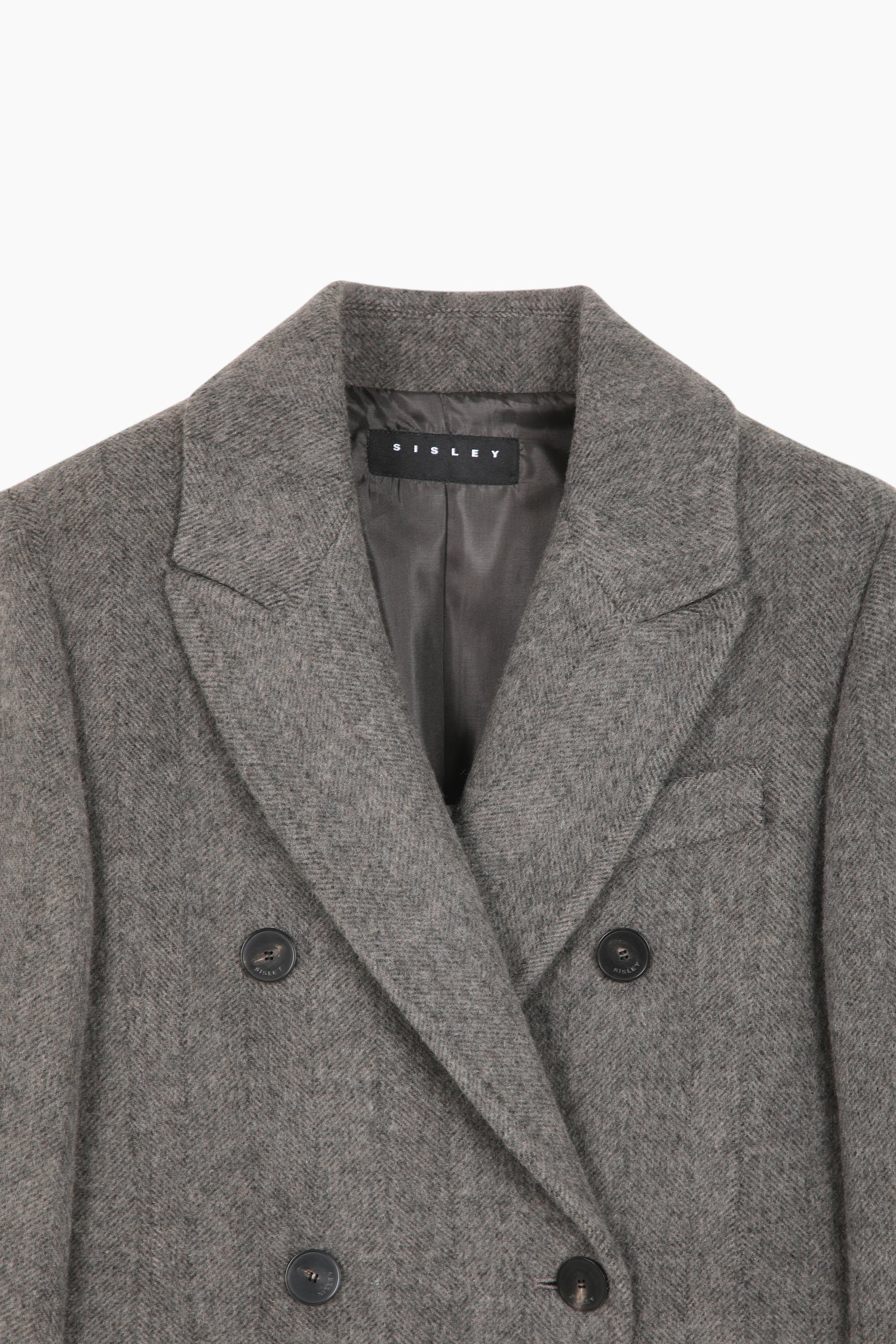 Maxi cappotto doppiopetto da donna grigio chiaro 3 | Sisley Outlet