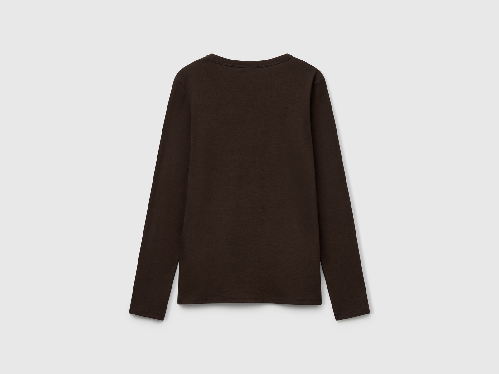 T-shirt a manica lunga 100% cotone da donna marrone 2 | Benetton Outlet