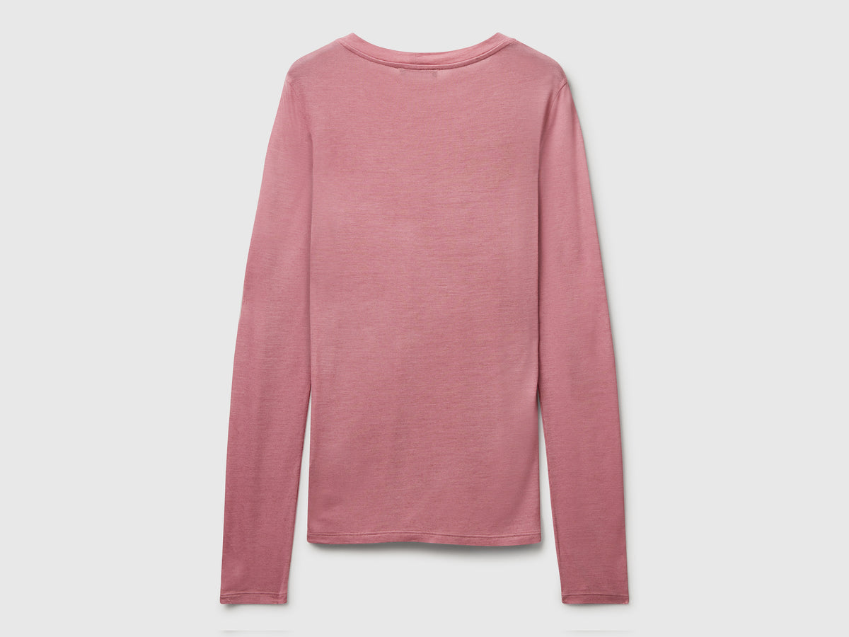 T-shirt in misto viscosa e cashmere
