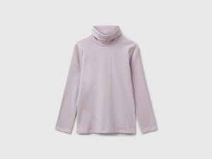 T-shirt stretch con collo alto