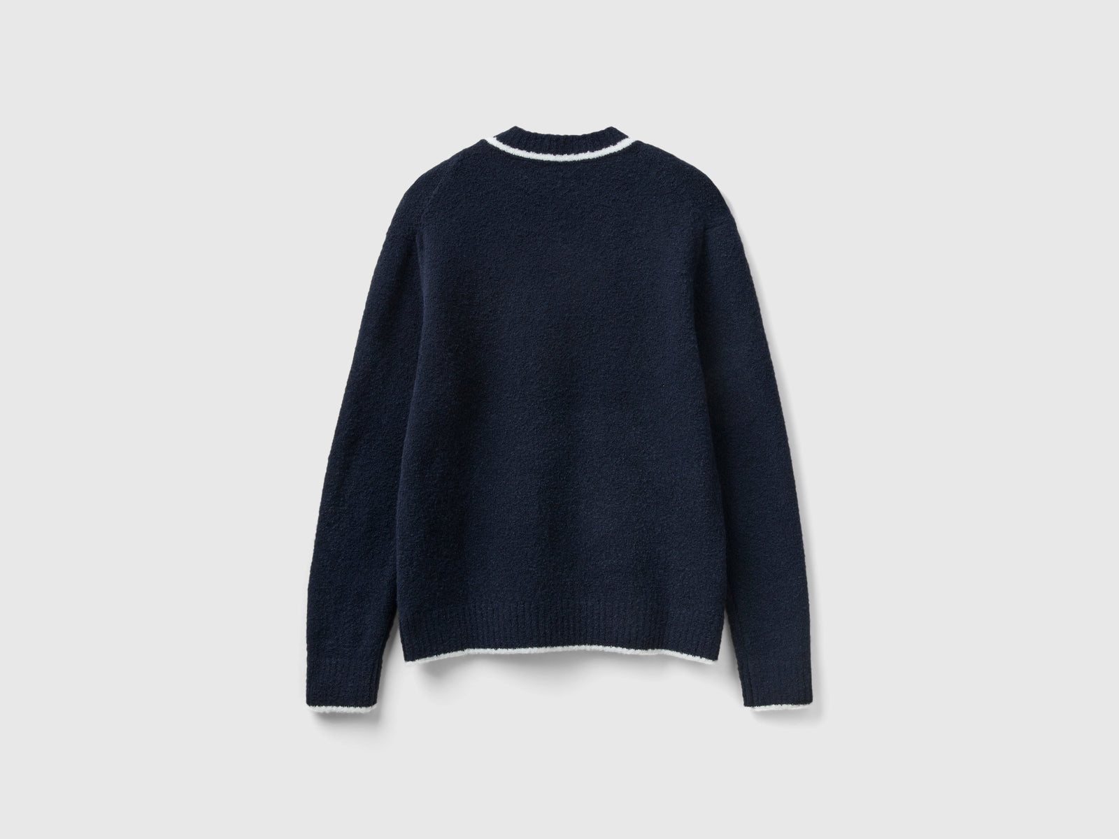Maglia in misto lana e viscosa da uomo blu scuro 2 | Benetton Outlet
