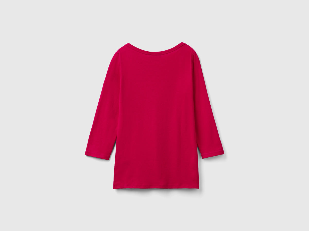 T-shirt con scollo a barchetta 100% cotone