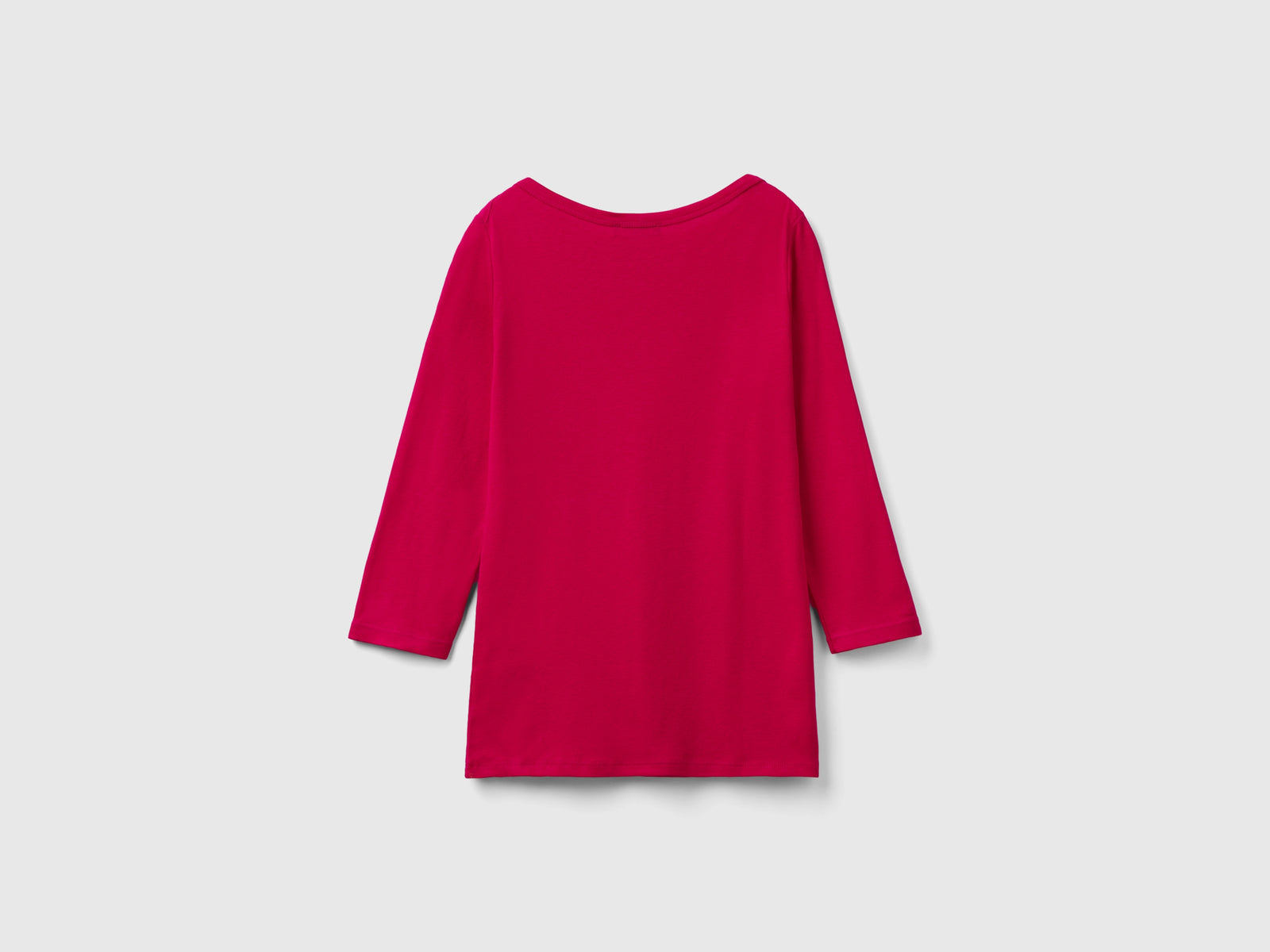 T-shirt con scollo a barchetta 100% cotone da donna ciclamino 2 | Benetton Outlet