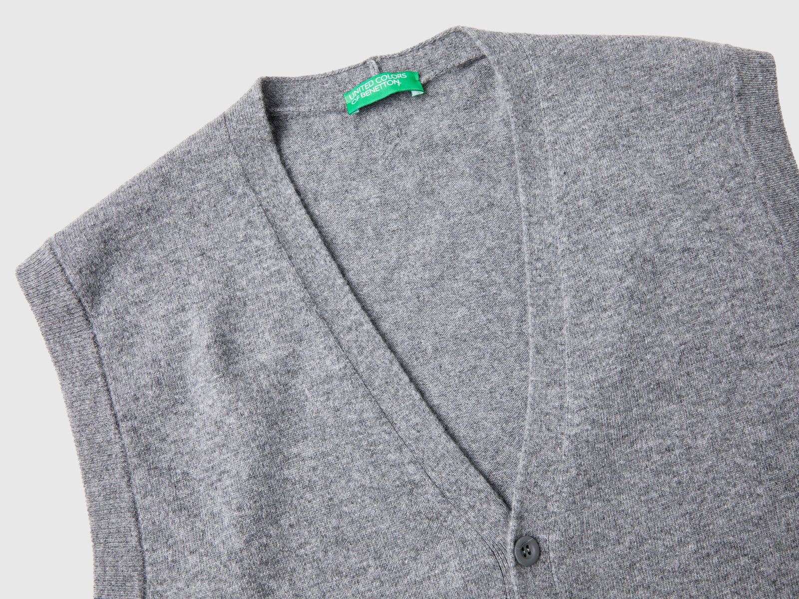 Gilet in pura lana Merino da uomo grigio scuro 3 | Benetton Outlet