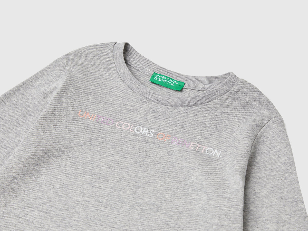 T-shirt con stampa glitter in cotone bio