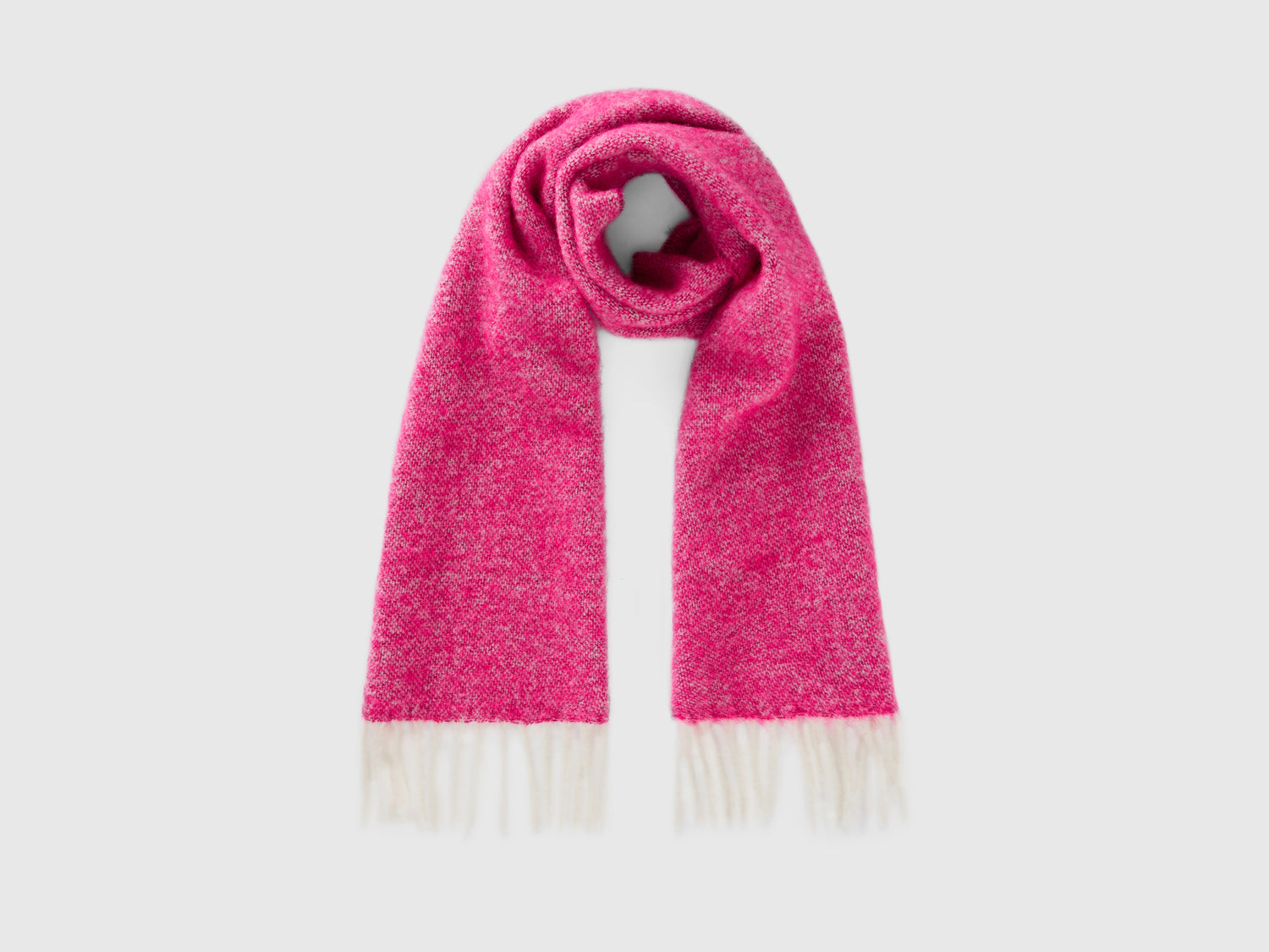 Sciarpa in misto lana e tessuto riciclato da donna fucsia | Benetton Outlet