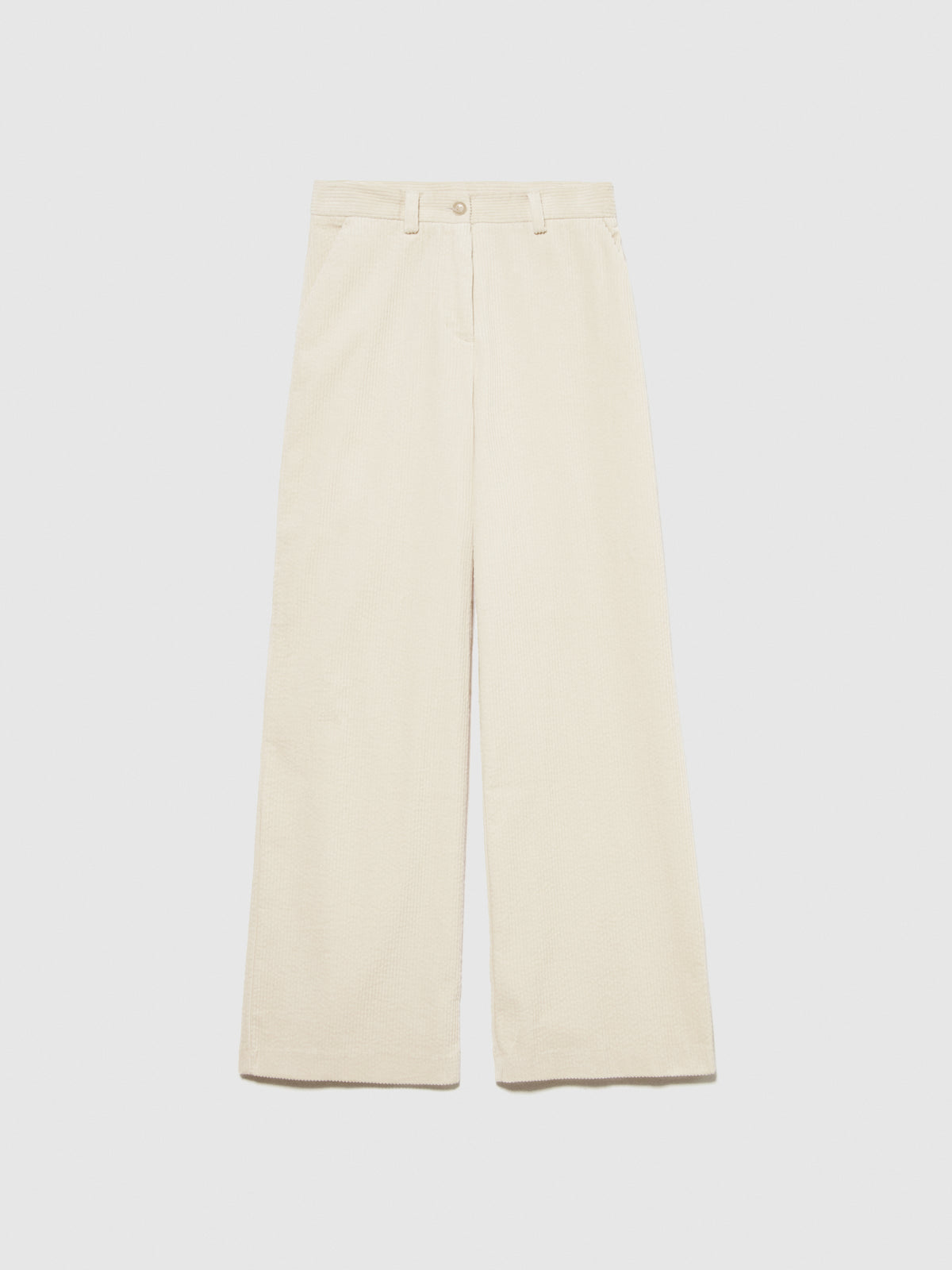 Pantaloni wide leg in velluto a costine