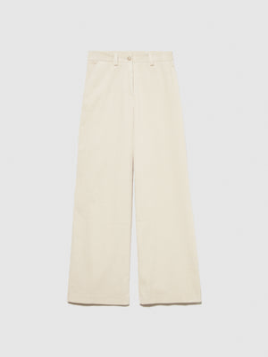 Pantaloni wide leg in velluto a costine