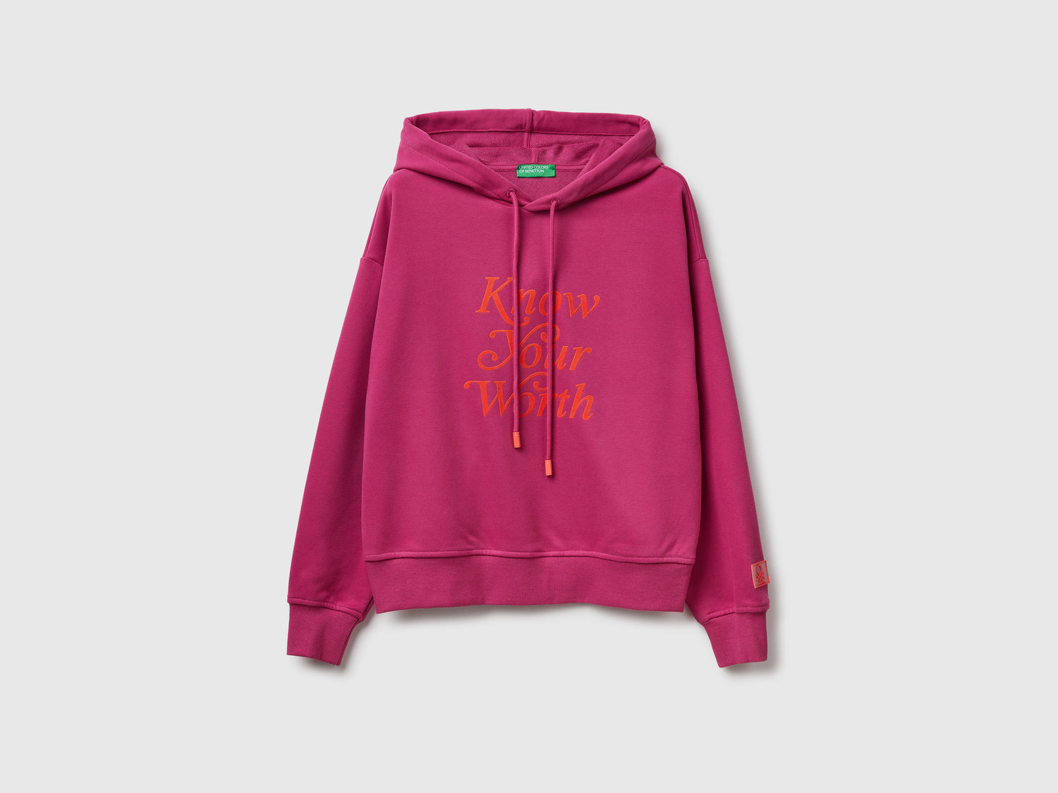Felpa con cappuccio e slogan da donna prugna | Benetton Outlet