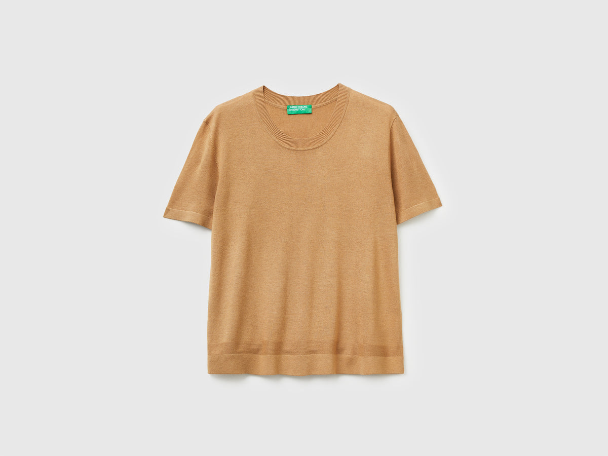 Maglia manica corta in misto seta