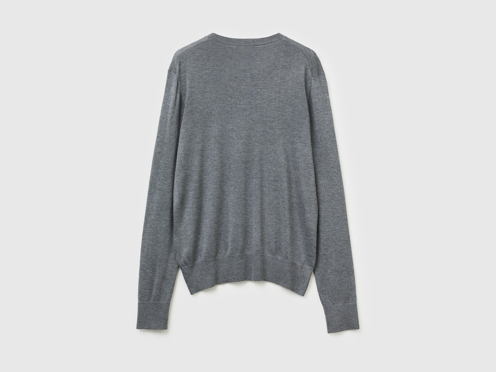 Maglia manica lunga in misto seta da donna grigio scuro 2 | Benetton Outlet