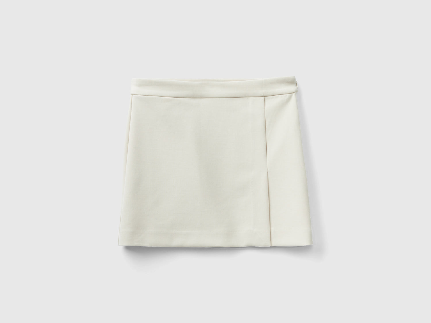 Minigonna con zip laterale da donna beige | Benetton Outlet