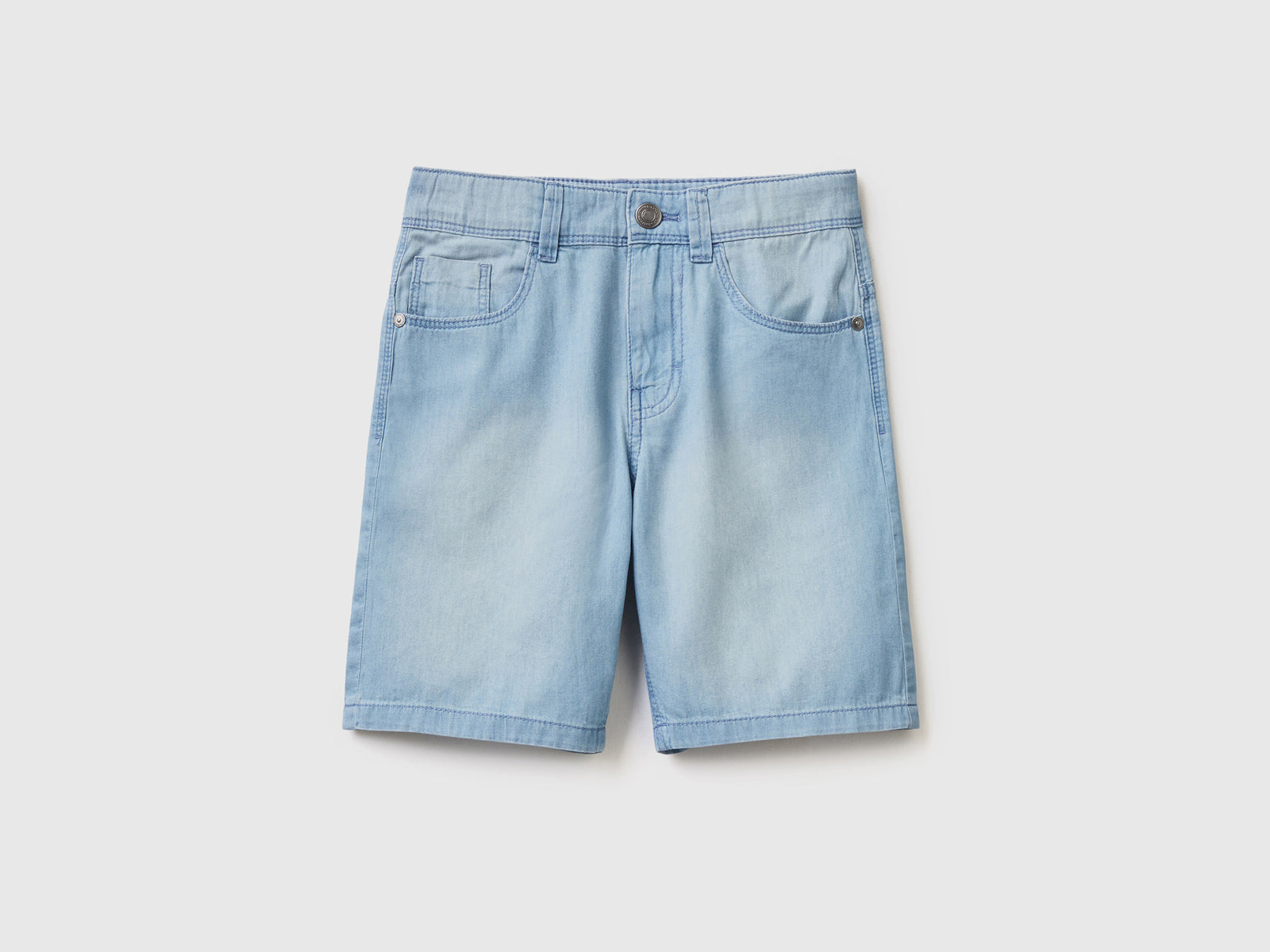 Shorts cinque tasche effetto denim da bambino celeste | Benetton Outlet