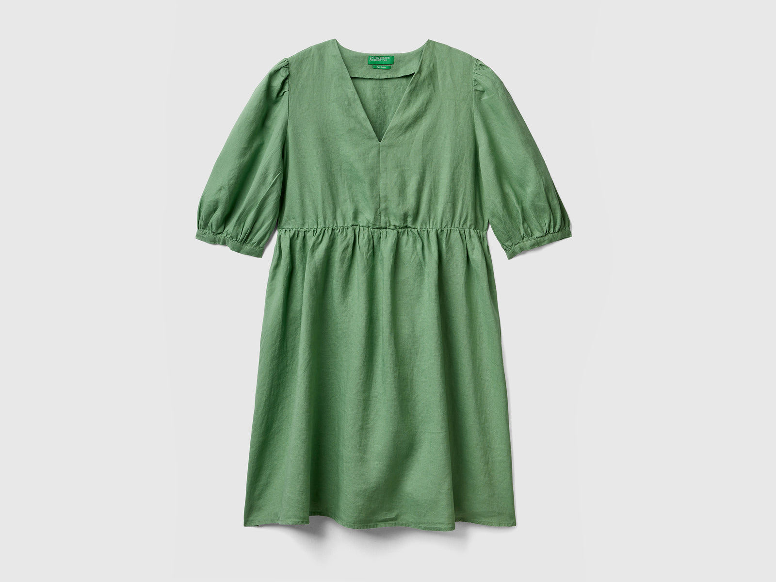 Abito con scollo a V da donna verde | Benetton Outlet
