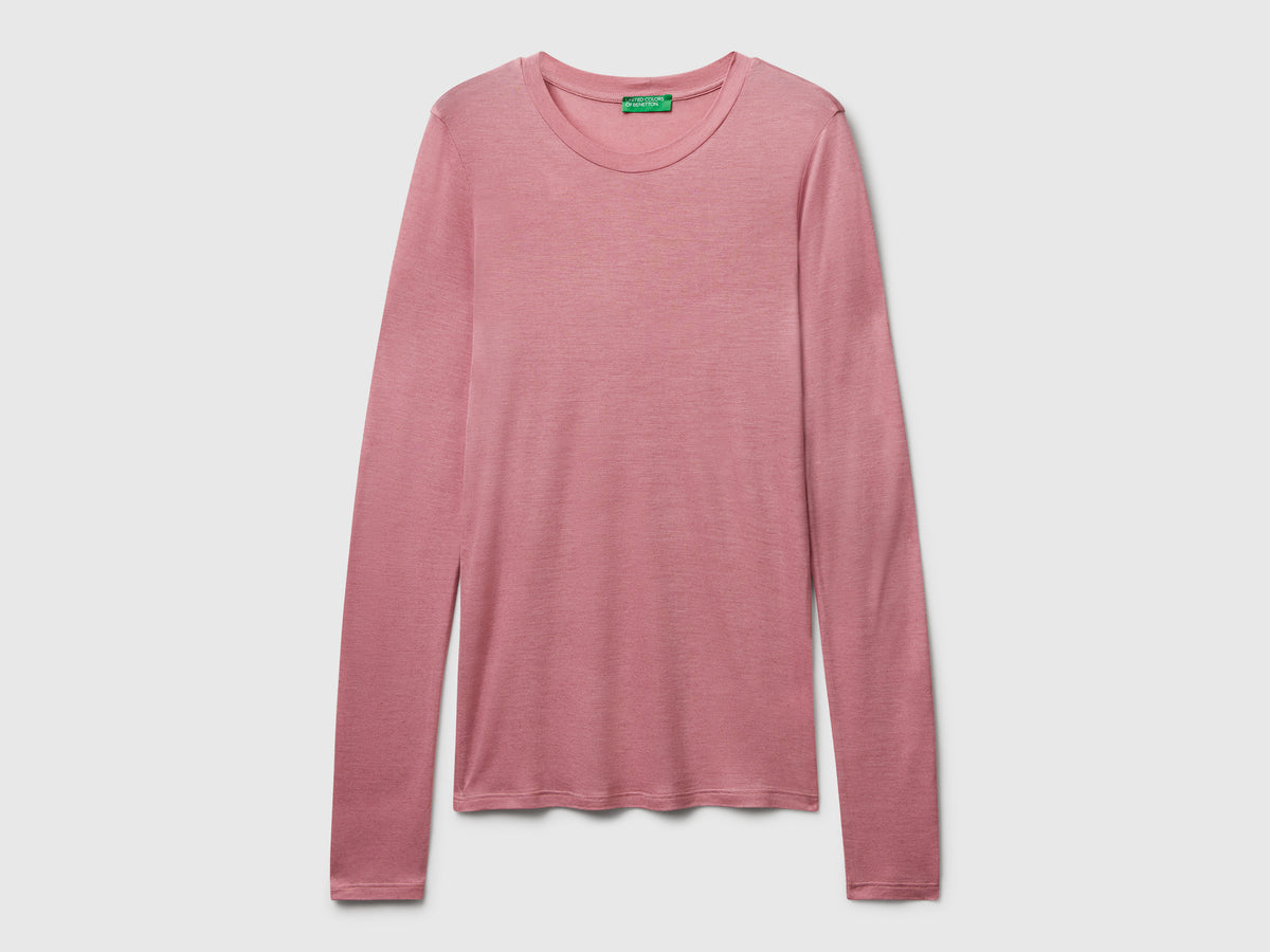 T-shirt in misto viscosa e cashmere