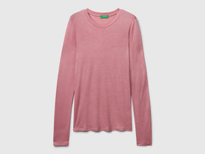 T-shirt in misto viscosa e cashmere