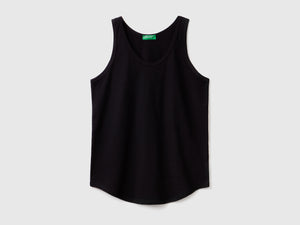 Morbido top smanicato in puro cotone fiammato