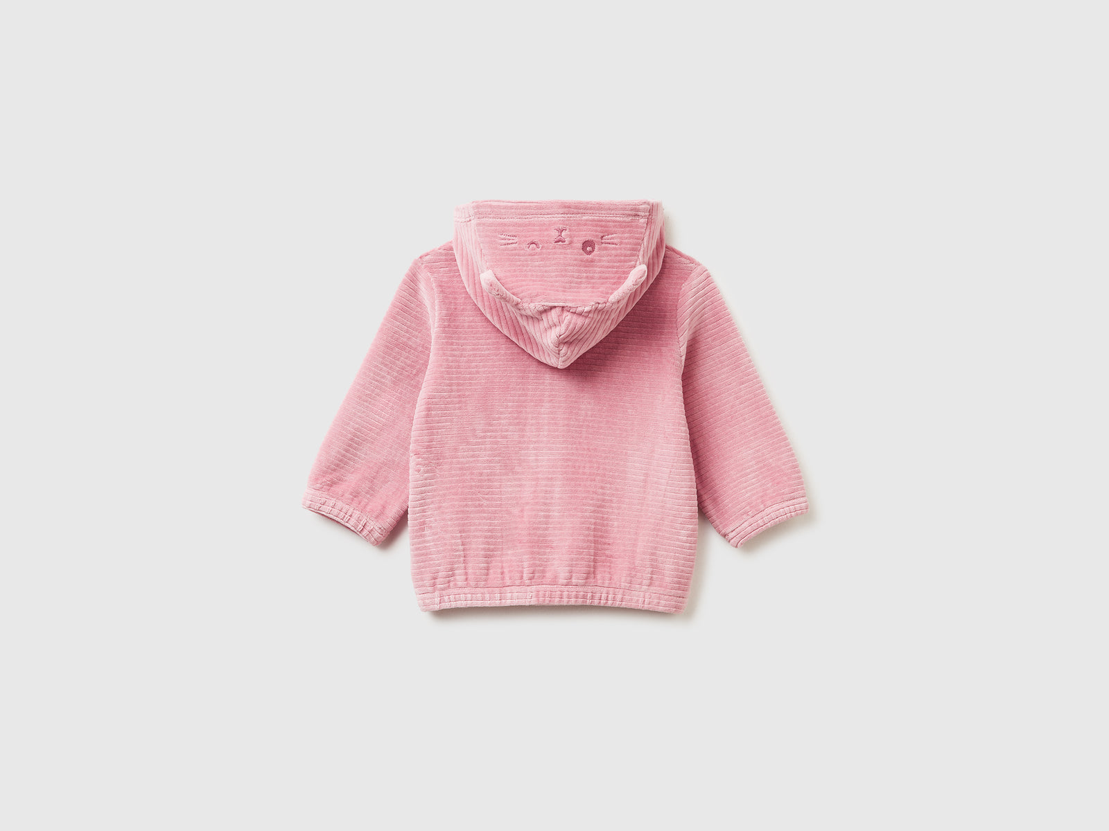 Felpa in ciniglia con cappuccio da neonato malva 2 | Benetton Outlet