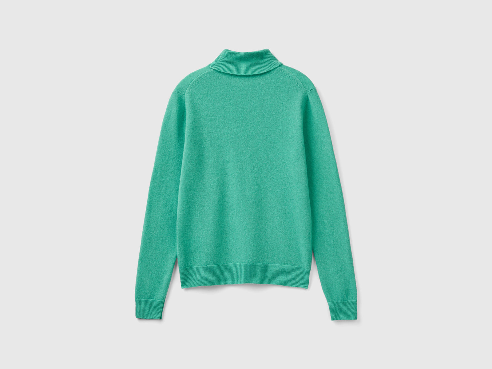 Maglione dolcevita chiaro in pura lana Merino da donna verde 2 | Benetton Outlet