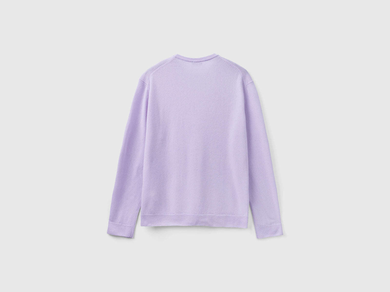 Maglia girocollo in pura lana Merino da uomo lilla 2 | Benetton Outlet