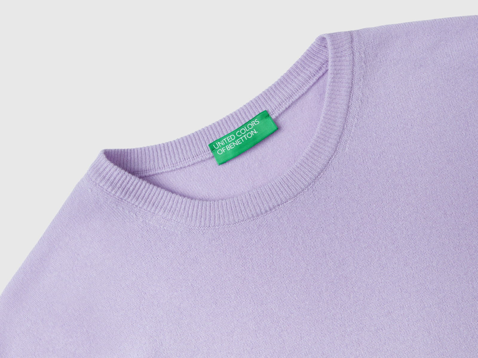 Maglia girocollo in pura lana Merino da uomo lilla 3 | Benetton Outlet
