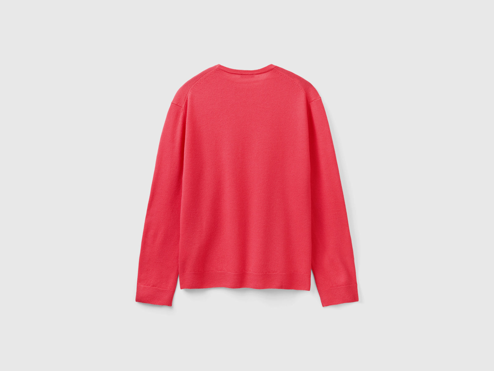 Maglia girocollo in pura lana Merino da uomo fucsia 2 | Benetton Outlet